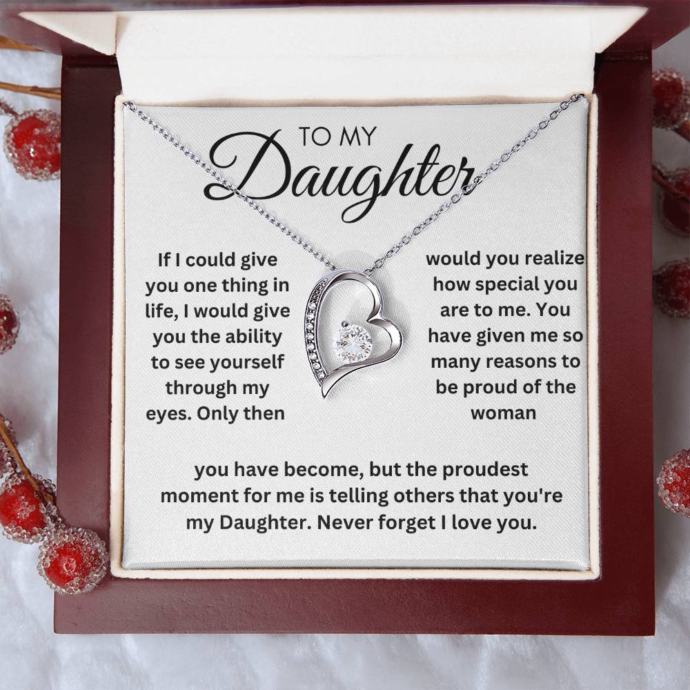 Daughter - Never Forget I Love You - Forever Love Necklace