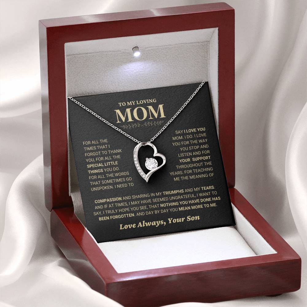 Mom gift from Son - Compassion - Forever Love Necklace EC3