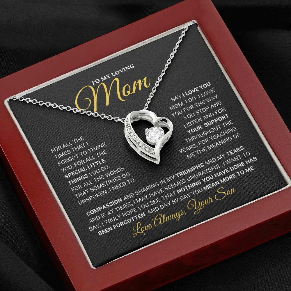 Mom Gift From Son "I Love You" - Forever Love Necklace