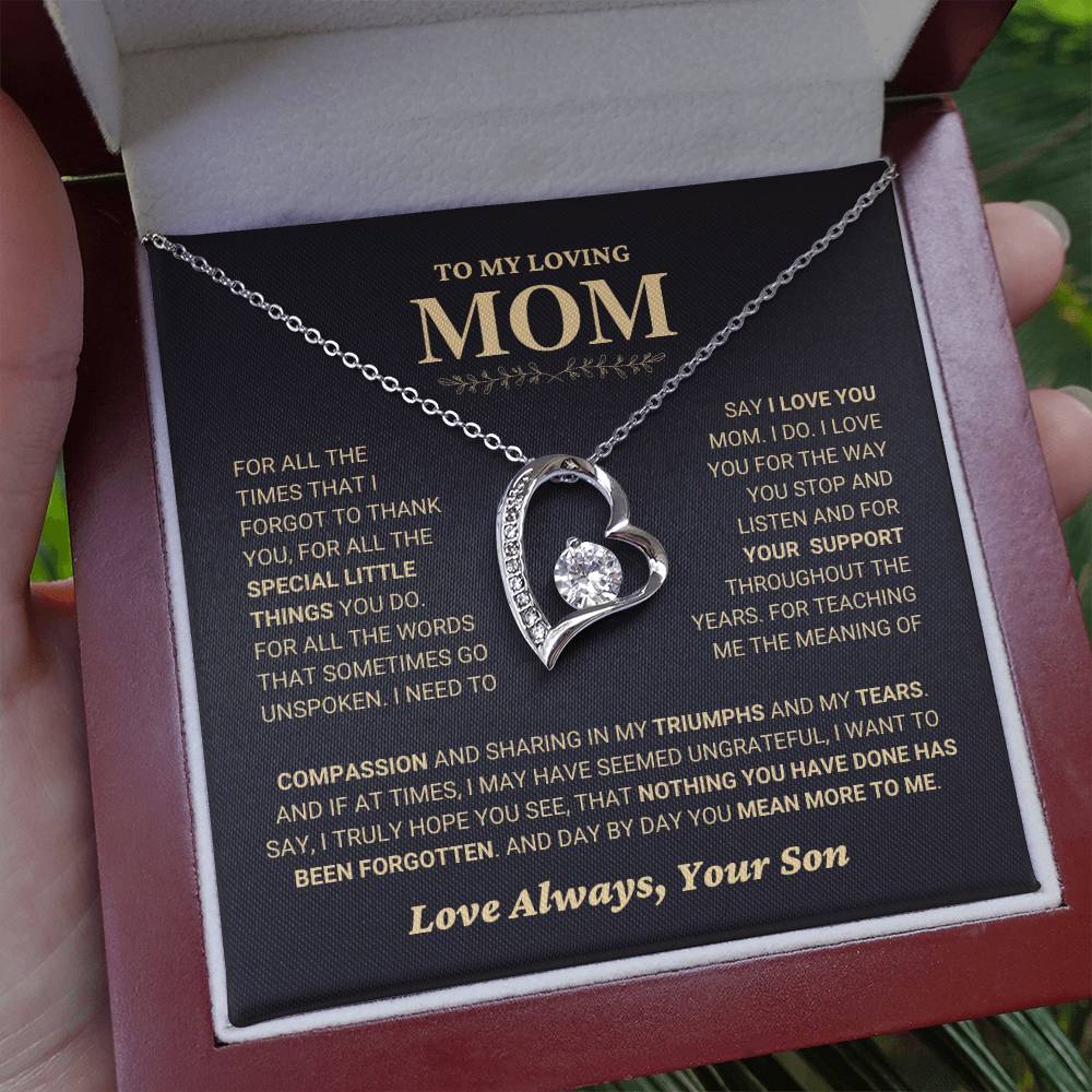 Mom gift from Son - Compassion - Forever Love Necklace EC3