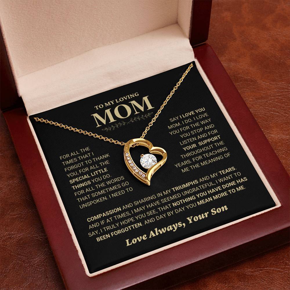 Mom gift from Son - Compassion - Forever Love Necklace EC3