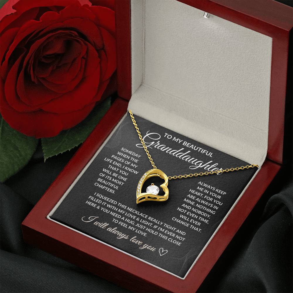 To My Beautiful Granddaughter ''Feel My Love'' - Forever Love Necklace