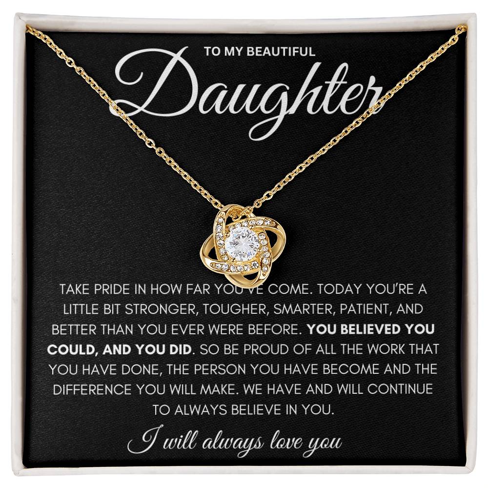 Round Cut Cubic Zirconia Stone, Love Knot Necklace