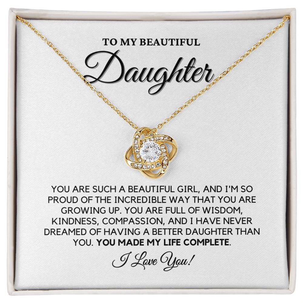 To My Beautiful Daughter - Love Knot Necklace