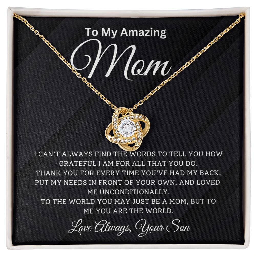 Gift for Mom From Son - ''The World'' Love Knot Necklace