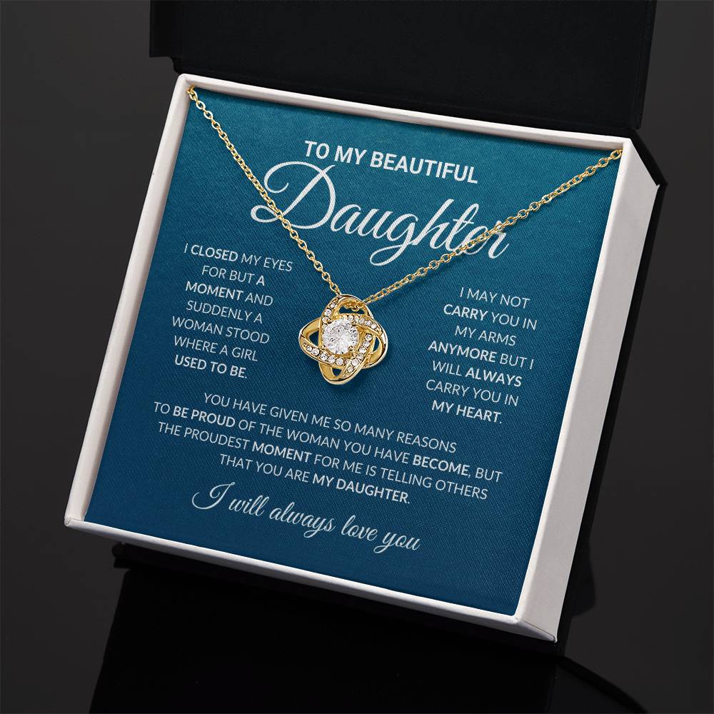To My Beautiful Daughter - Love Knot Necklace