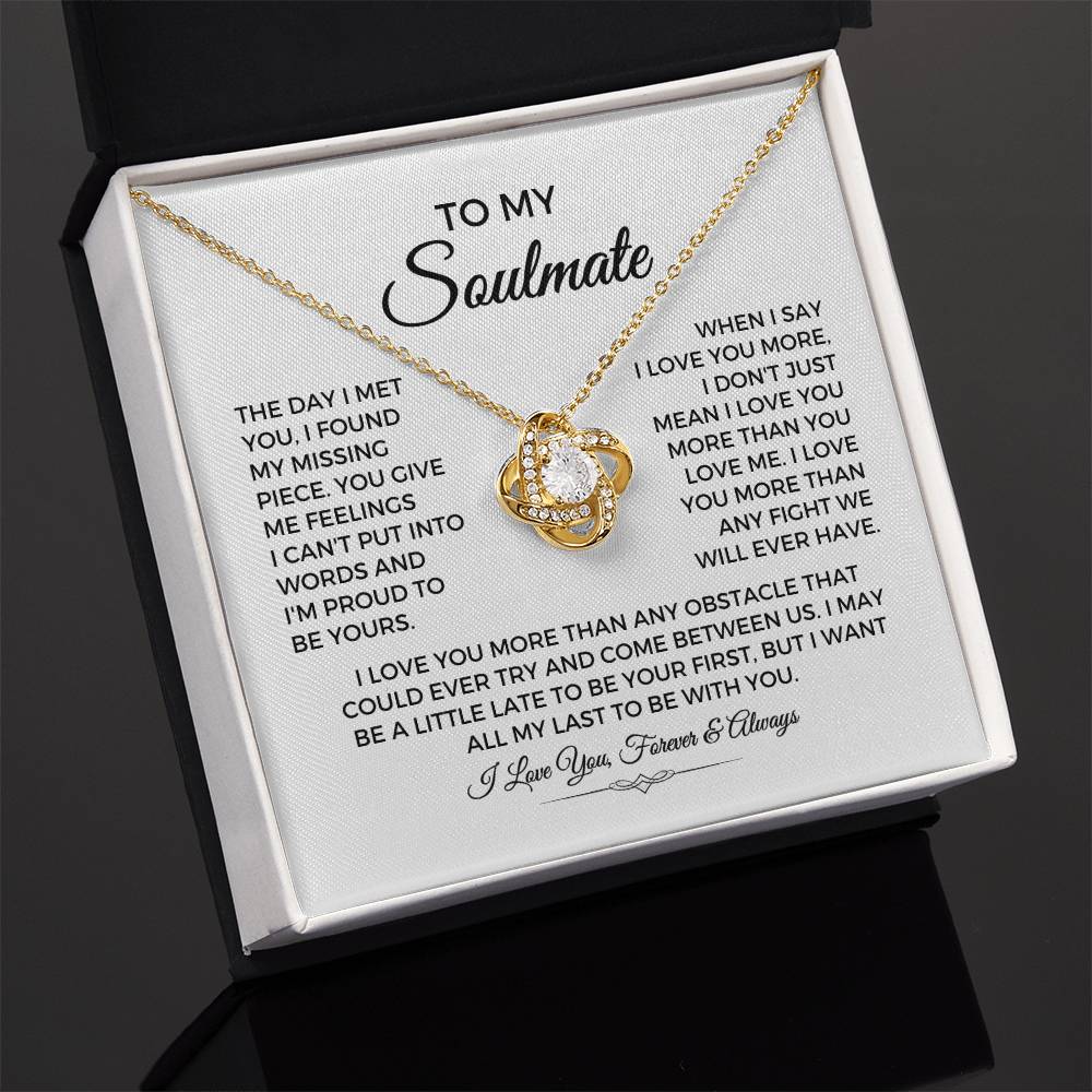 To My Soulmate - Love Knot Necklace