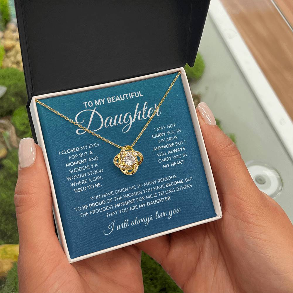 To My Beautiful Daughter - Love Knot Necklace