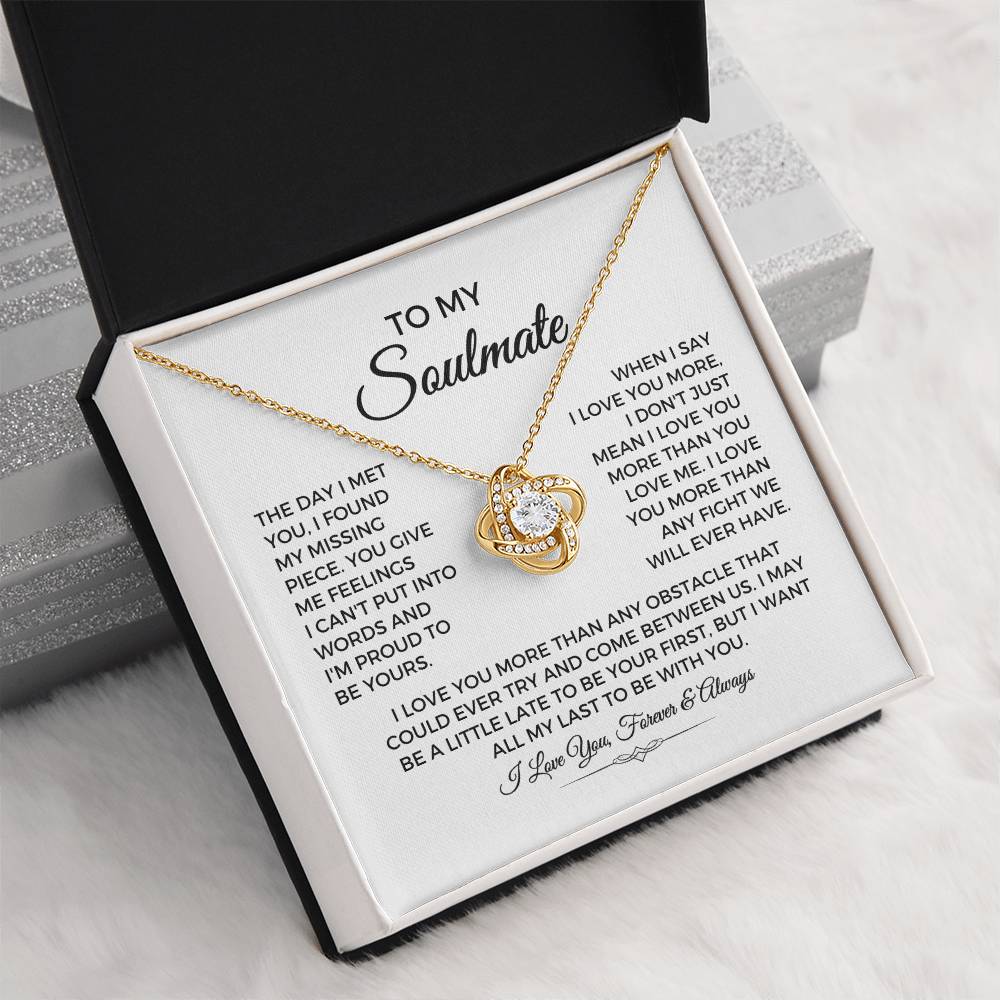 To My Soulmate - Love Knot Necklace