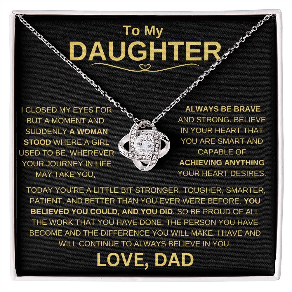 Daughter Gift from Dad "I Will Always Believe In You" Necklace