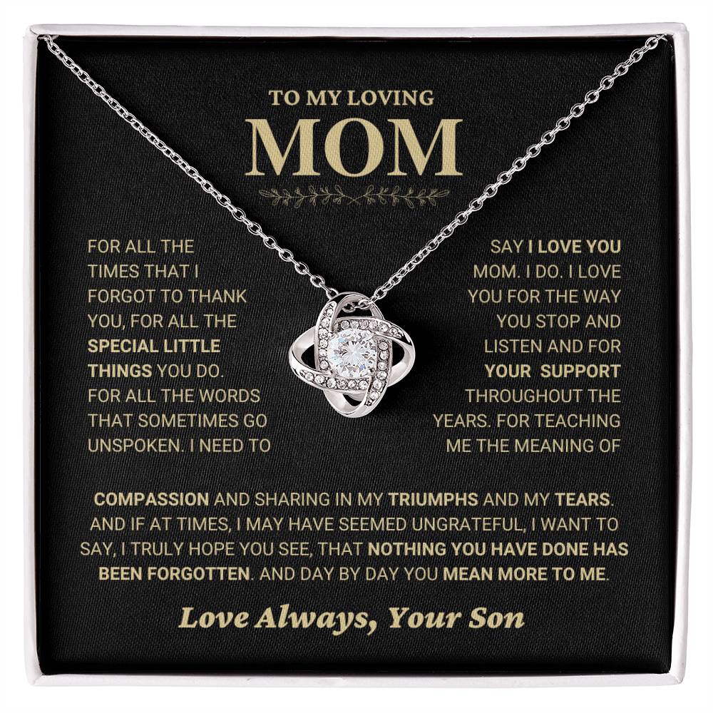 Mom Gift From Son "Compassion" Love Knot Necklace