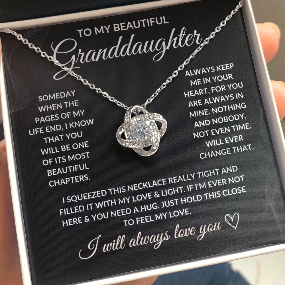 To My Beautiful Granddaughter - Love Knot Necklace