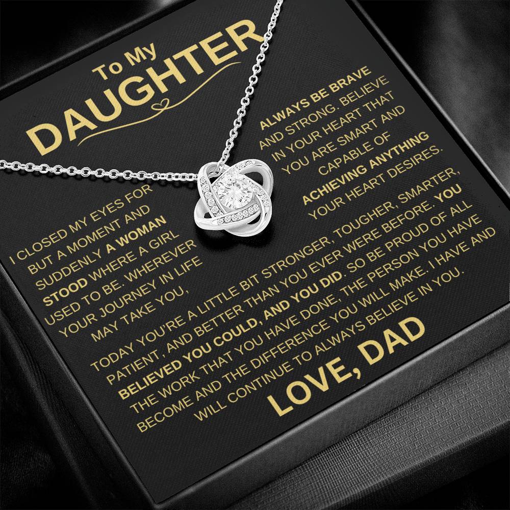 Daughter Gift from Dad "I Will Always Believe In You" Necklace