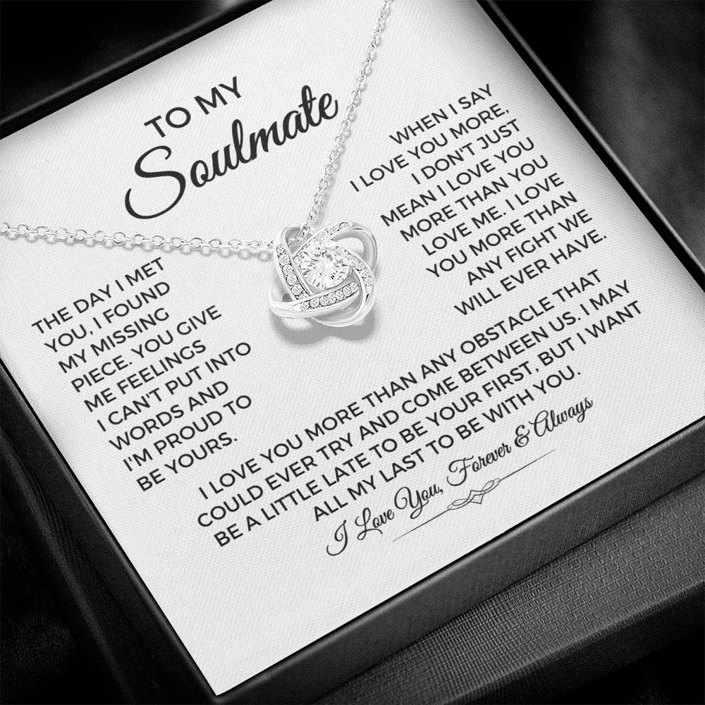 To My Soulmate - Love Knot Necklace