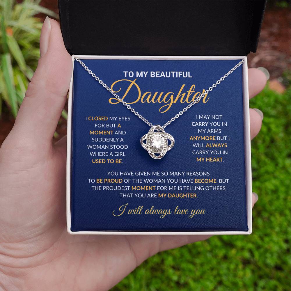 To My Beautiful Daughter - Love Knot Necklace