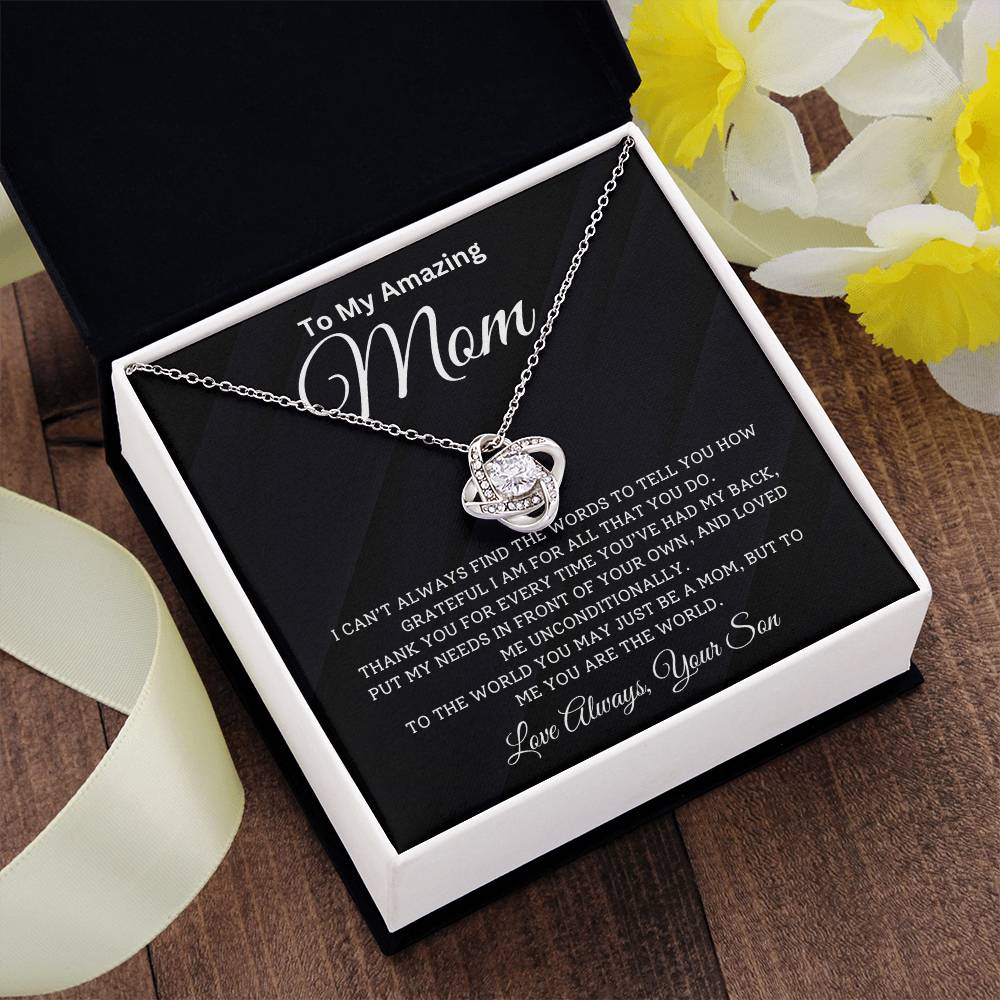 Gift for Mom From Son - ''The World'' Love Knot Necklace