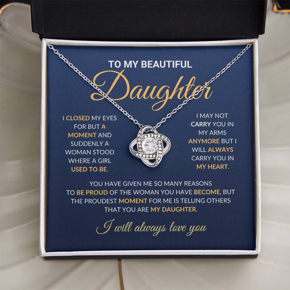 To My Beautiful Daughter - Love Knot Necklace