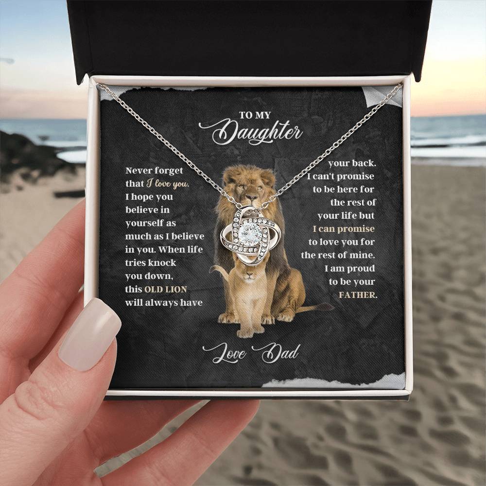 Daughter - Never Forget - Love Knot Necklace From Dad