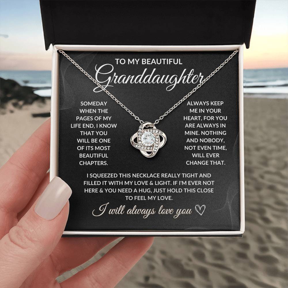 To My Beautiful Granddaughter - Love Knot Necklace