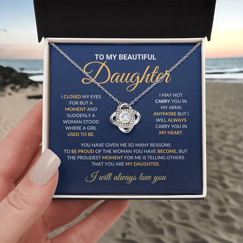 To My Beautiful Daughter - Love Knot Necklace
