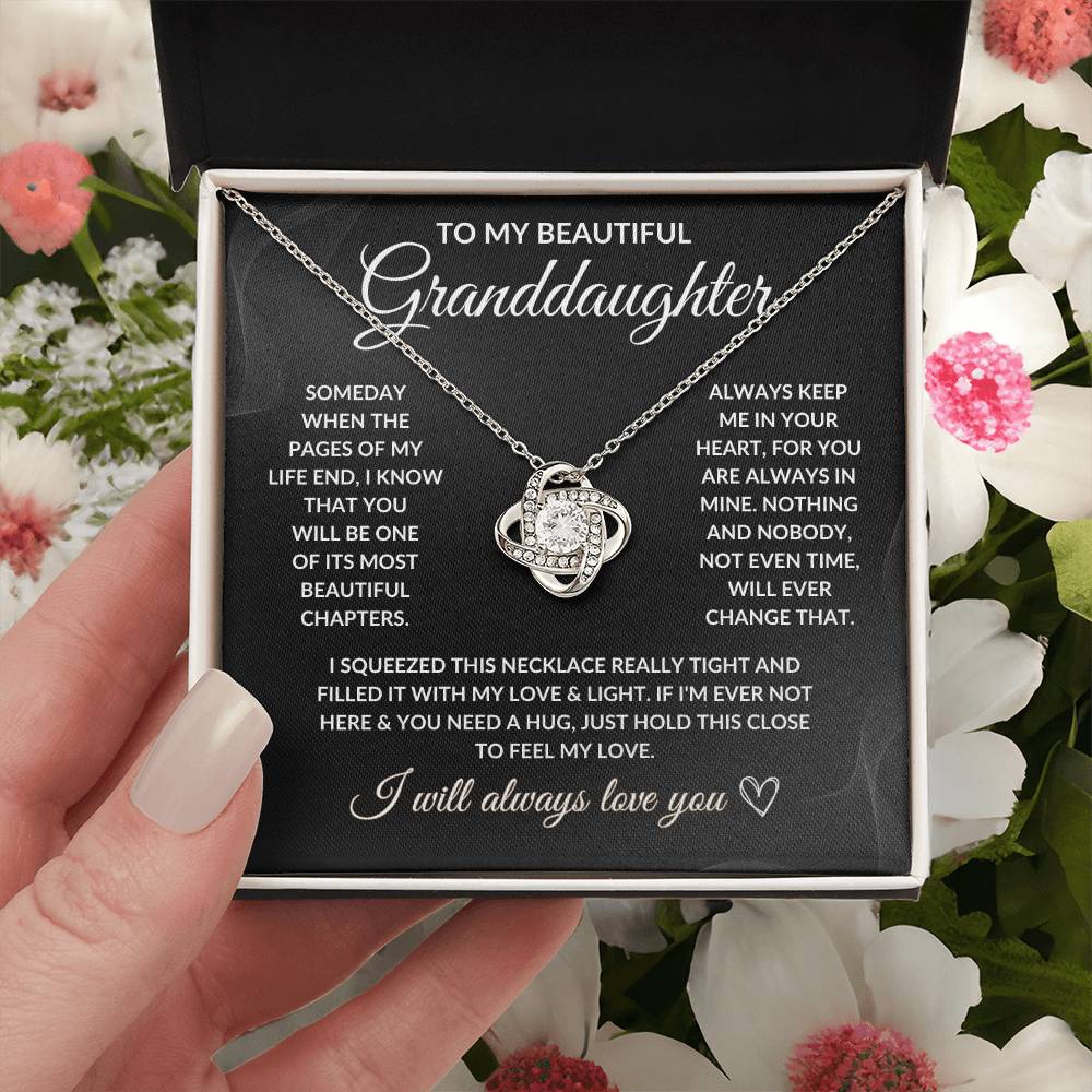 To My Beautiful Granddaughter - Love Knot Necklace