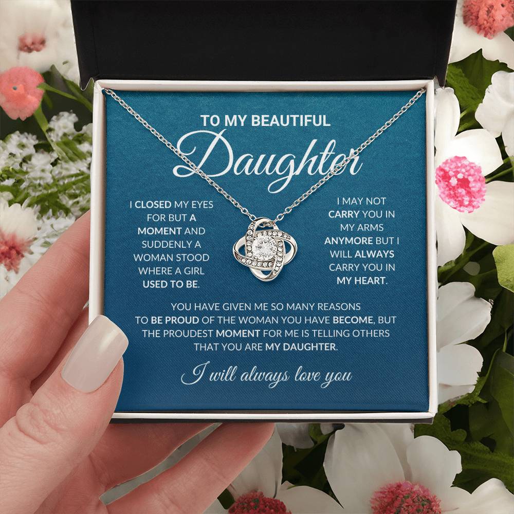 To My Beautiful Daughter - Love Knot Necklace