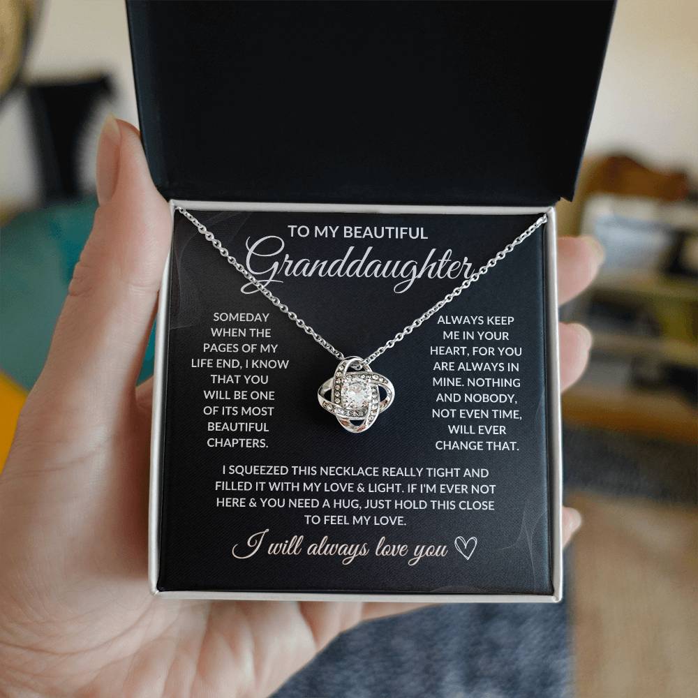 To My Beautiful Granddaughter - Love Knot Necklace