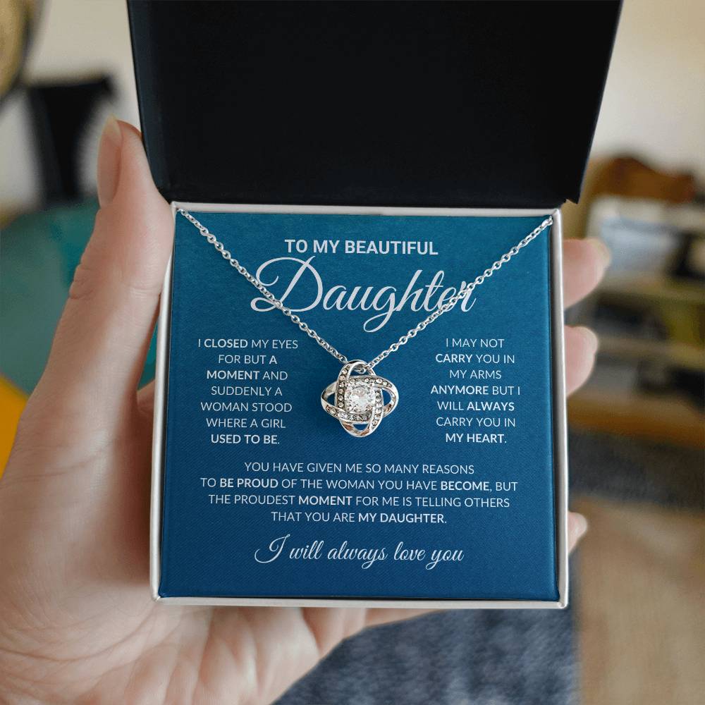 To My Beautiful Daughter - Love Knot Necklace