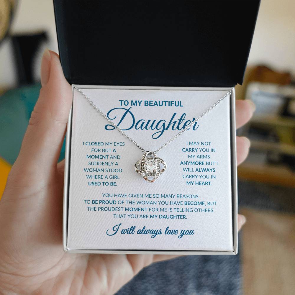 To My Beautiful Daughter - Love Knot Necklace
