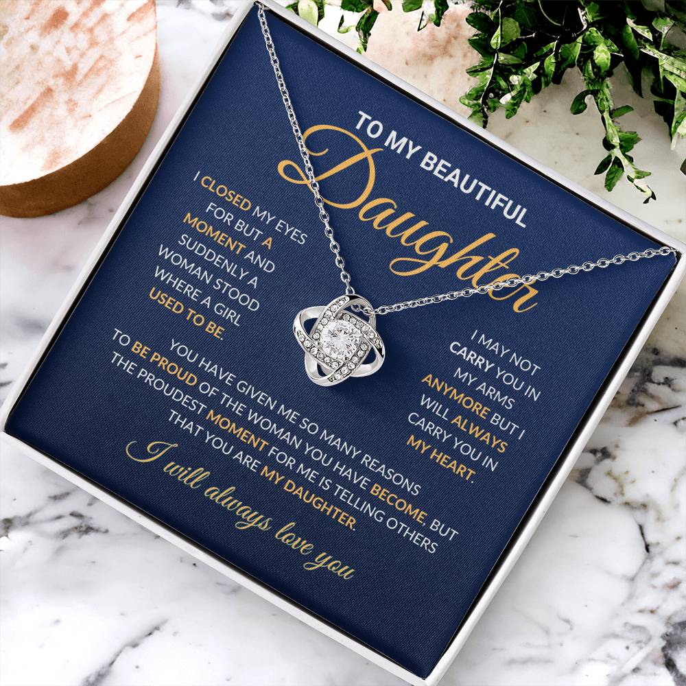 To My Beautiful Daughter - Love Knot Necklace