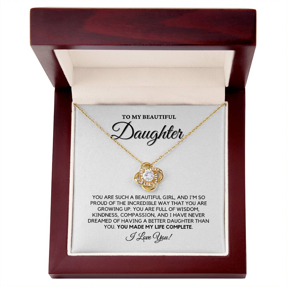 To My Beautiful Daughter - Love Knot Necklace