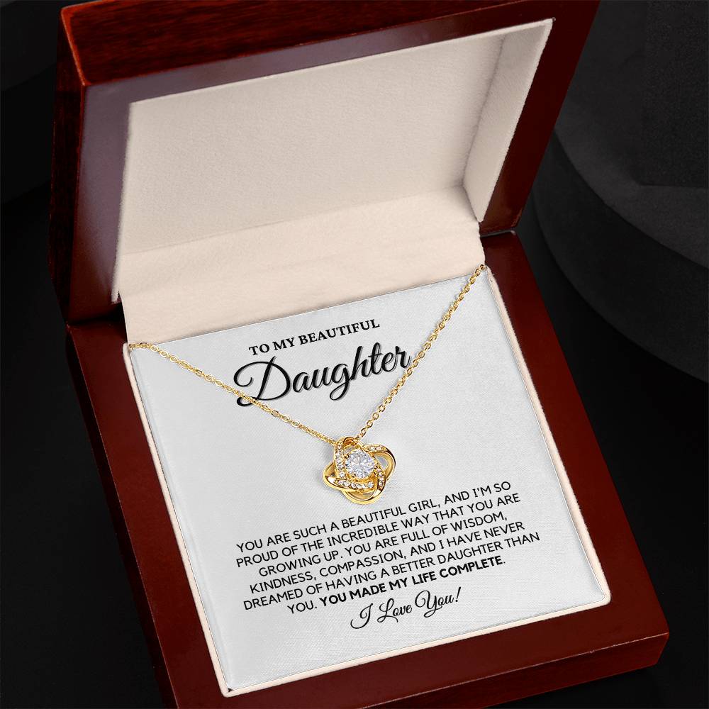 To My Beautiful Daughter - Love Knot Necklace