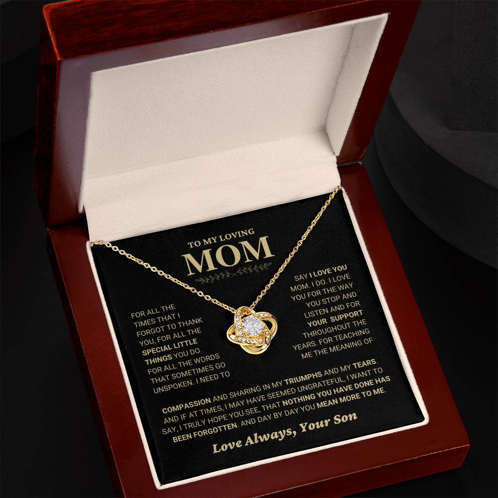 Mom Gift From Son "Compassion" Love Knot Necklace
