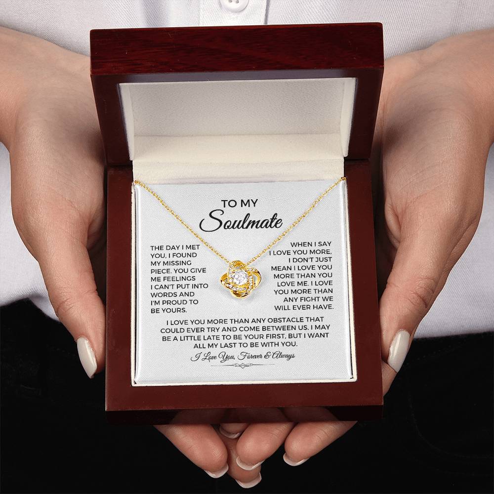 To My Soulmate - Love Knot Necklace