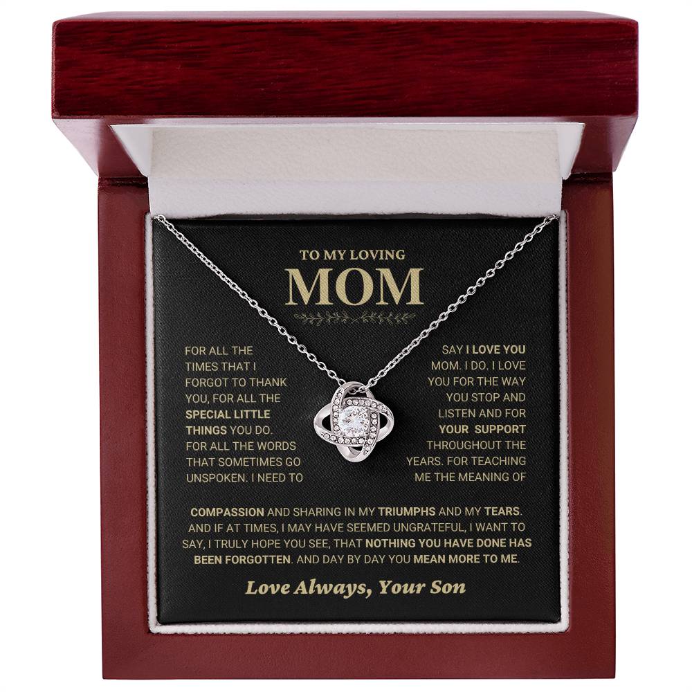 Mom Gift From Son "Compassion" Love Knot Necklace