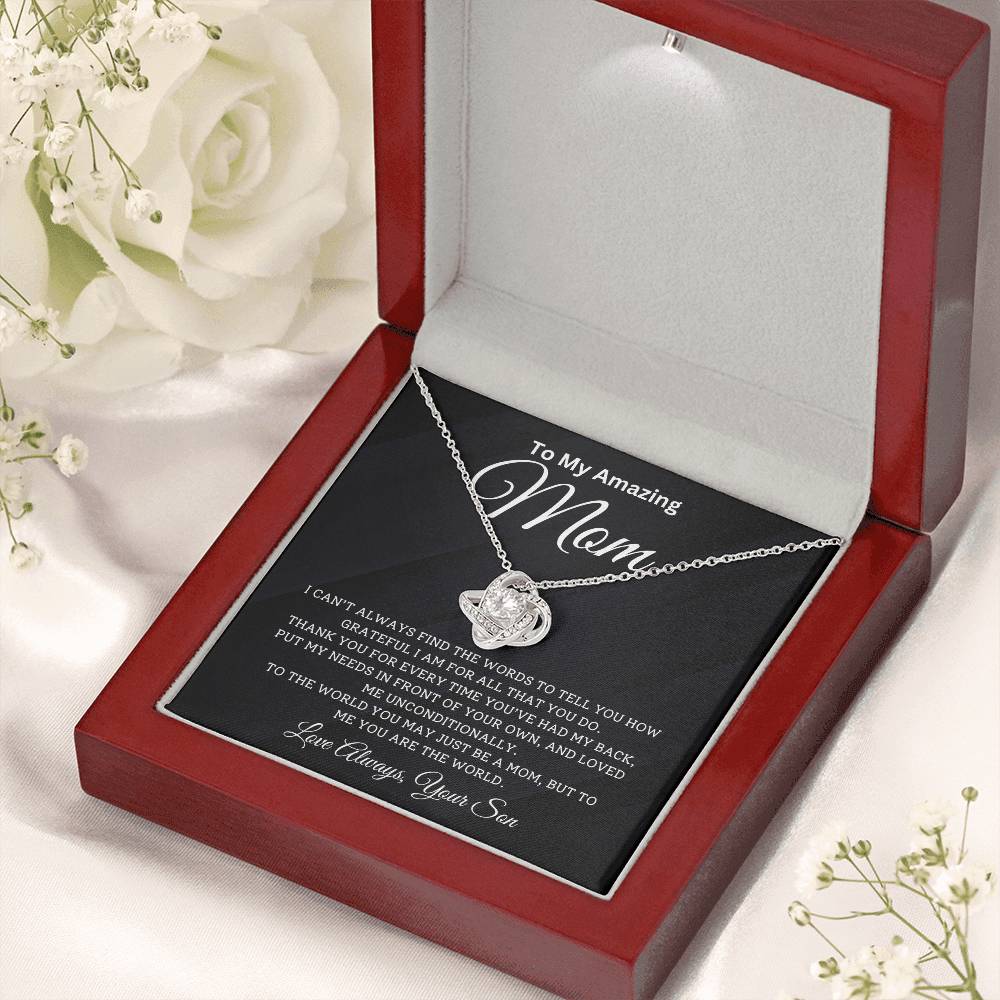 Gift for Mom From Son - ''The World'' Love Knot Necklace