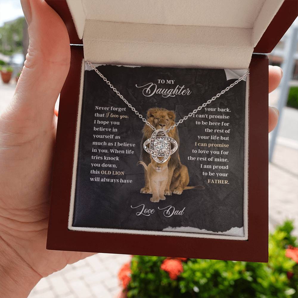 Daughter - Never Forget - Love Knot Necklace From Dad