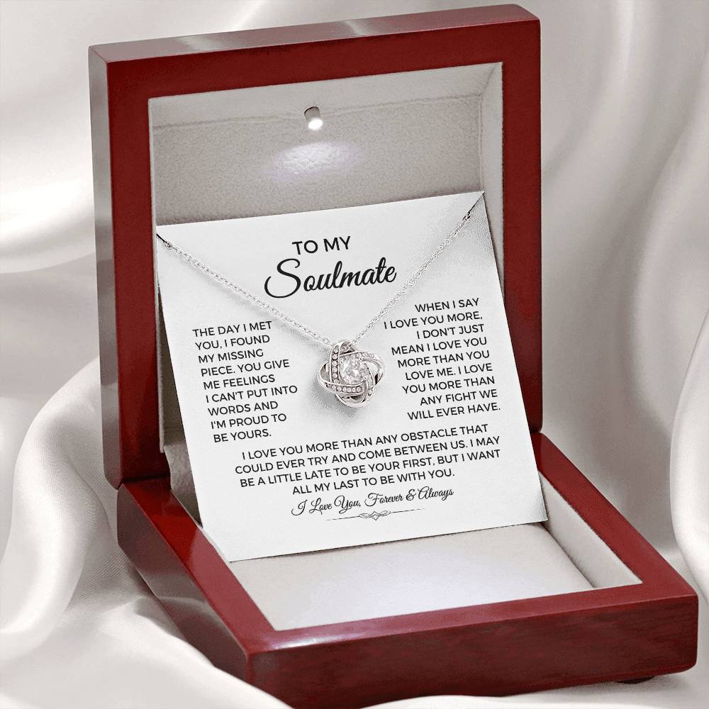 To My Soulmate - Love Knot Necklace
