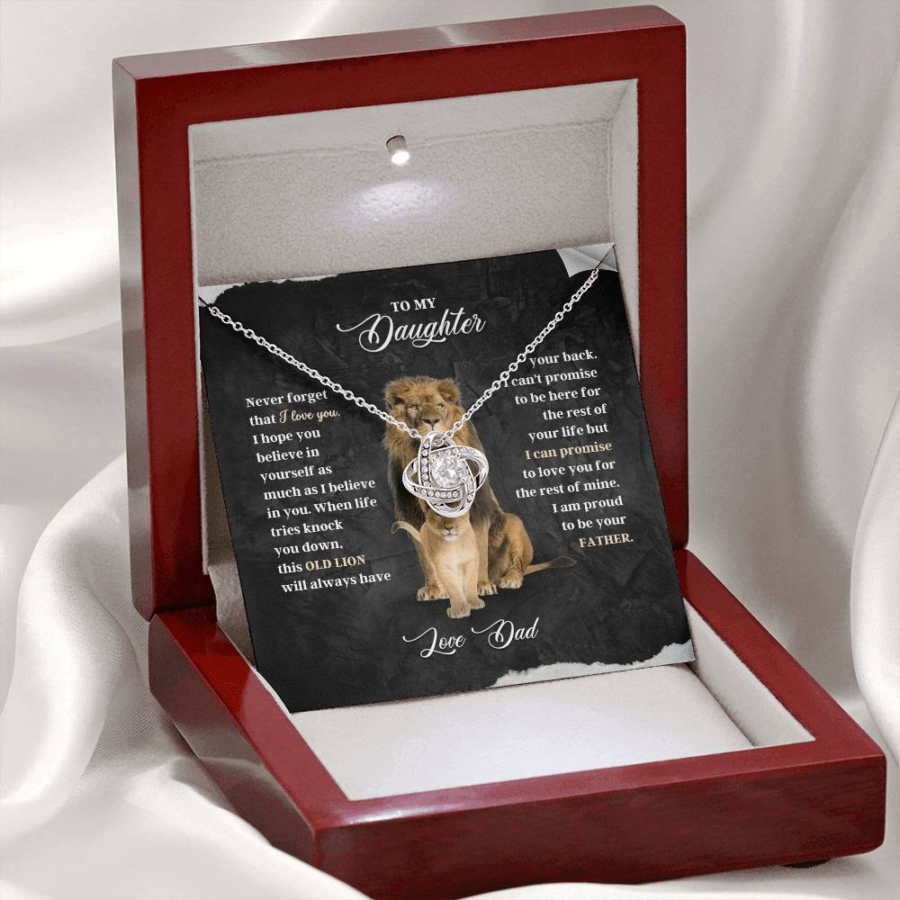 Daughter - Never Forget - Love Knot Necklace From Dad