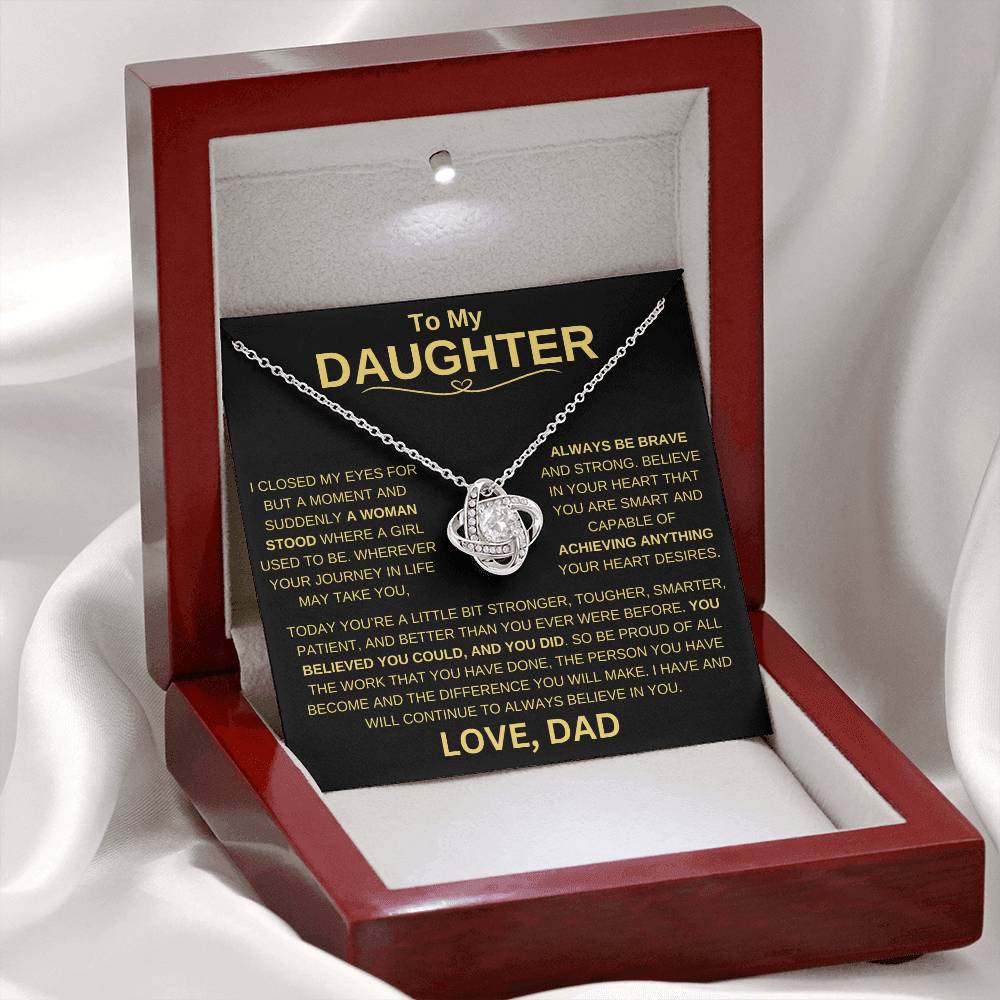 Daughter Gift from Dad "I Will Always Believe In You" Necklace