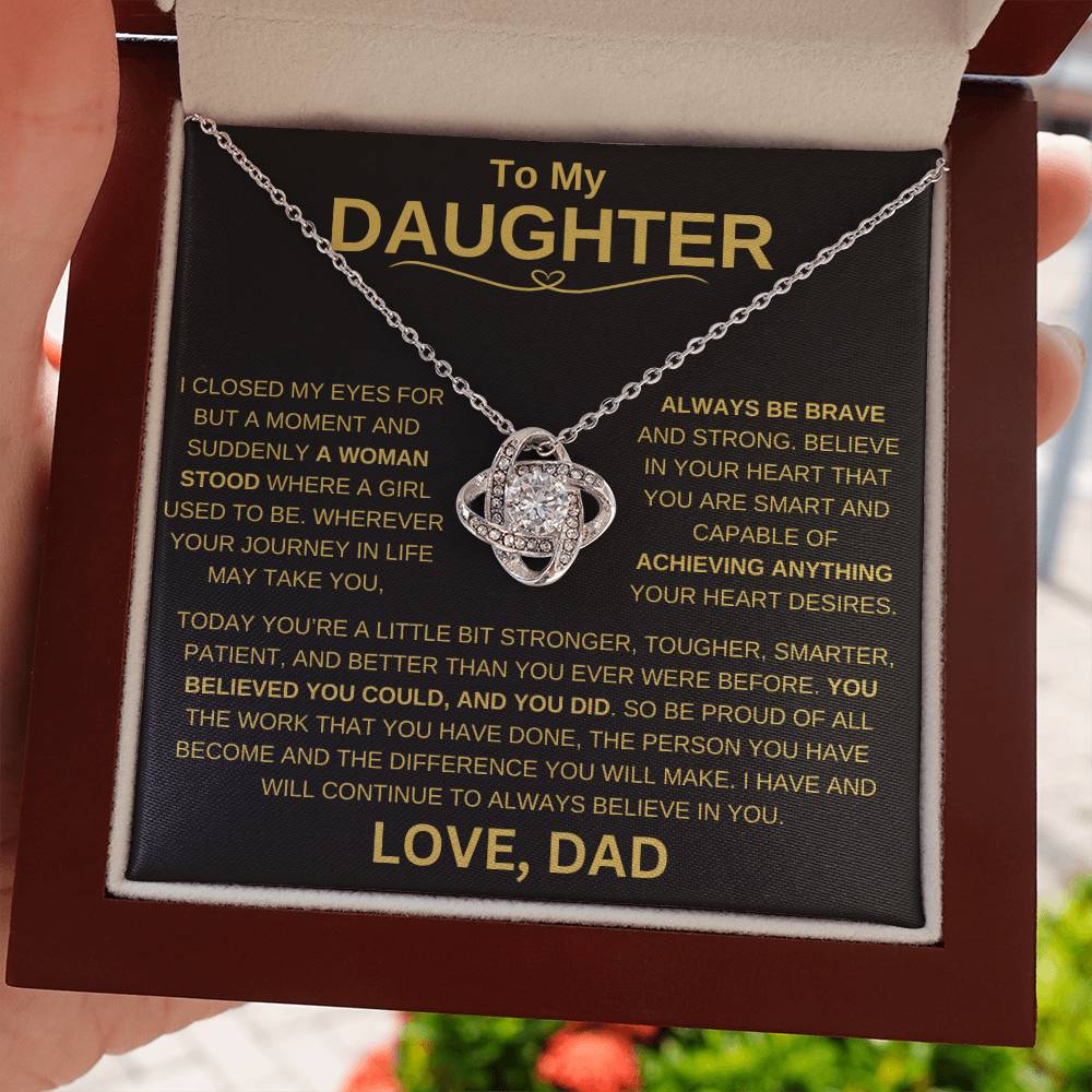 Daughter Gift from Dad "I Will Always Believe In You" Necklace