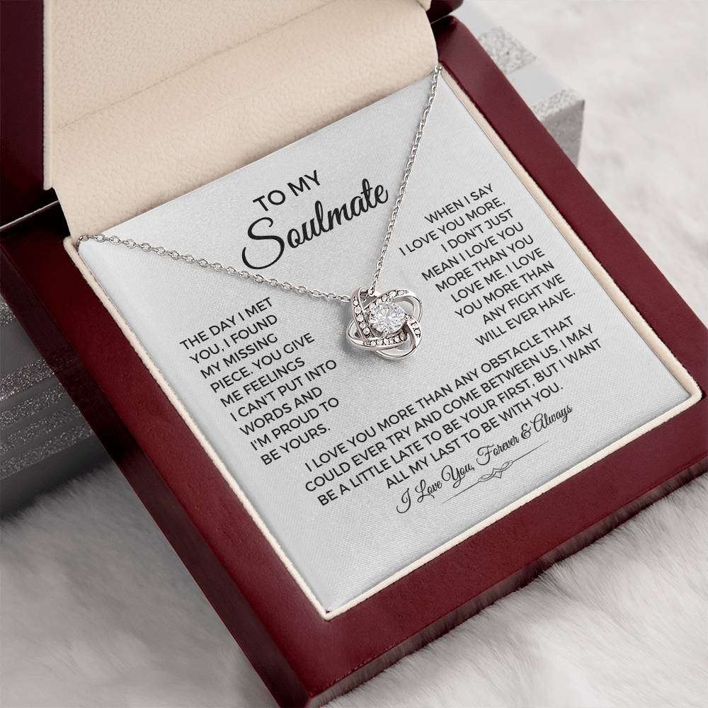 To My Soulmate - Love Knot Necklace