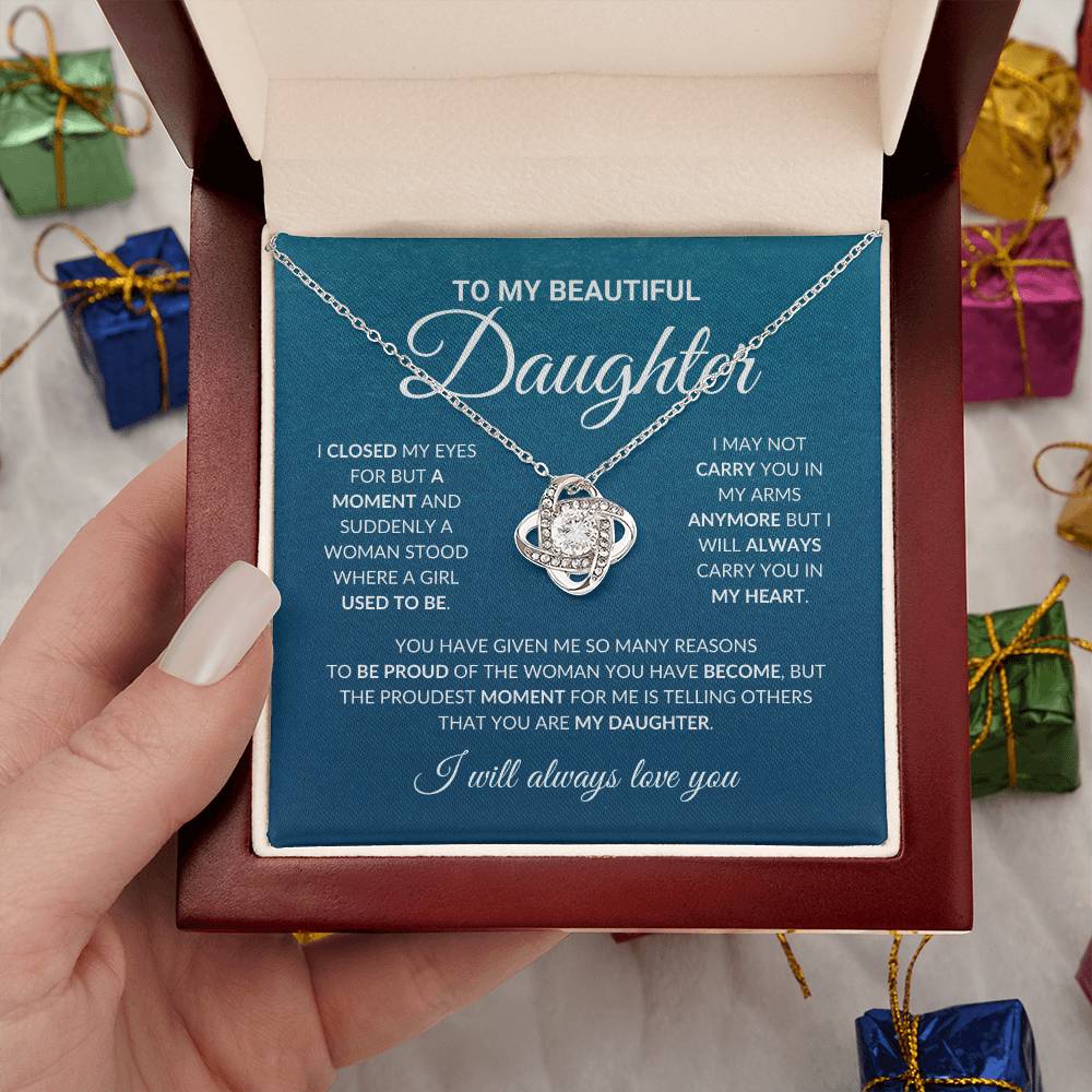 To My Beautiful Daughter - Love Knot Necklace