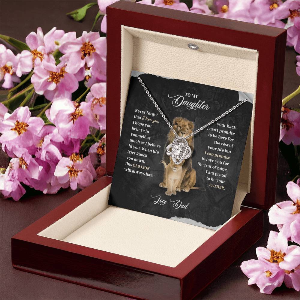 Daughter - Never Forget - Love Knot Necklace From Dad
