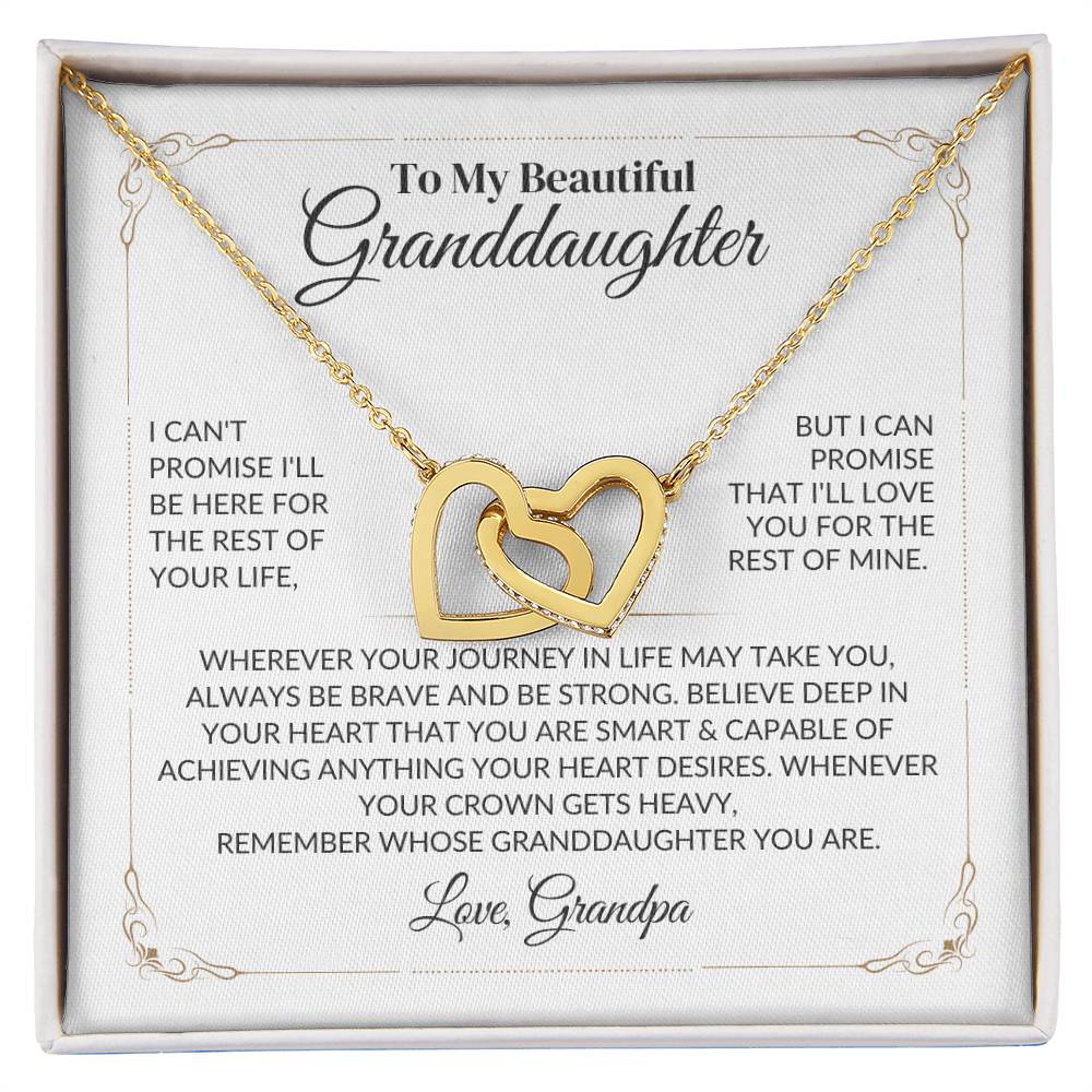 To My Beautiful Granddaughter - Interlocking Hearts Necklace