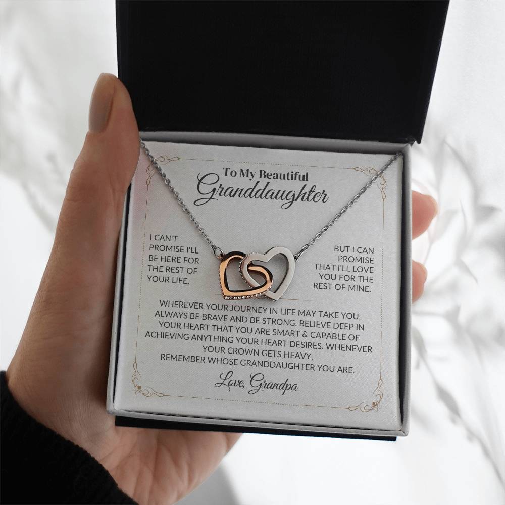 To My Beautiful Granddaughter - Interlocking Hearts Necklace