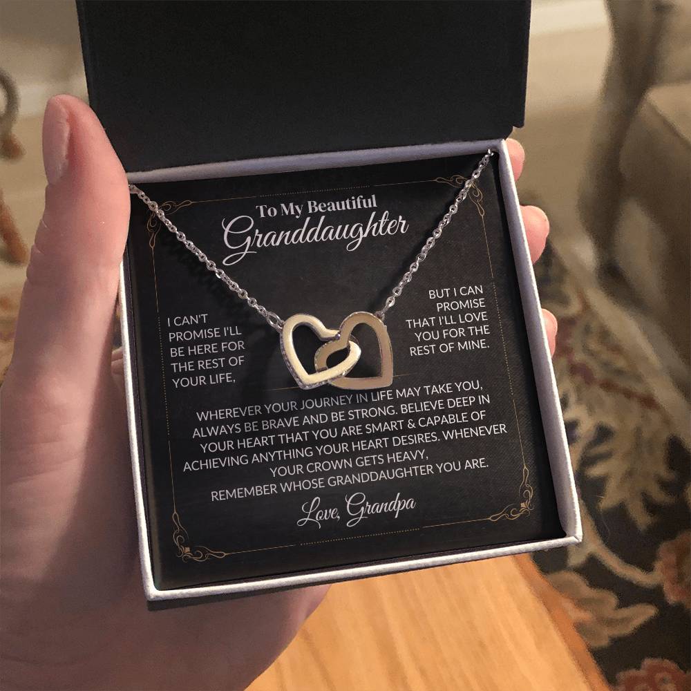 To My Beautiful Granddaughter - Interlocking Hearts Necklace