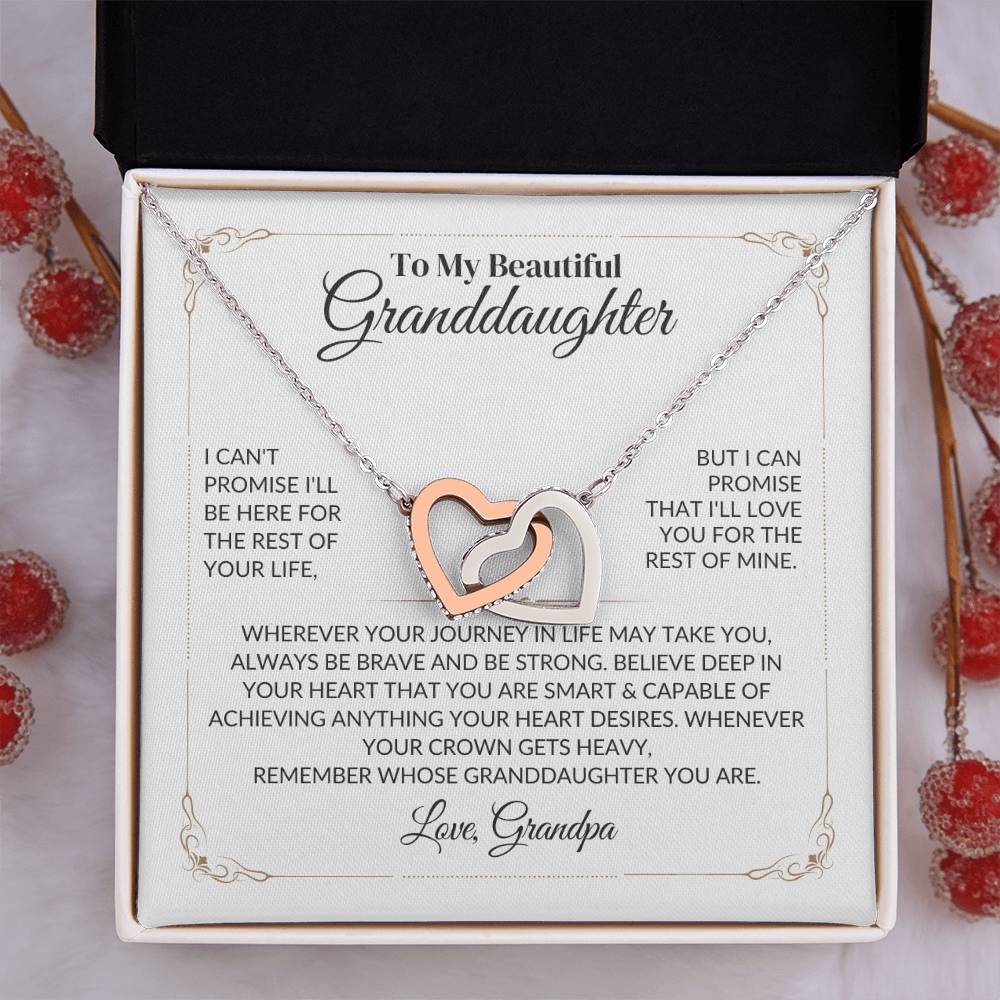 To My Beautiful Granddaughter - Interlocking Hearts Necklace