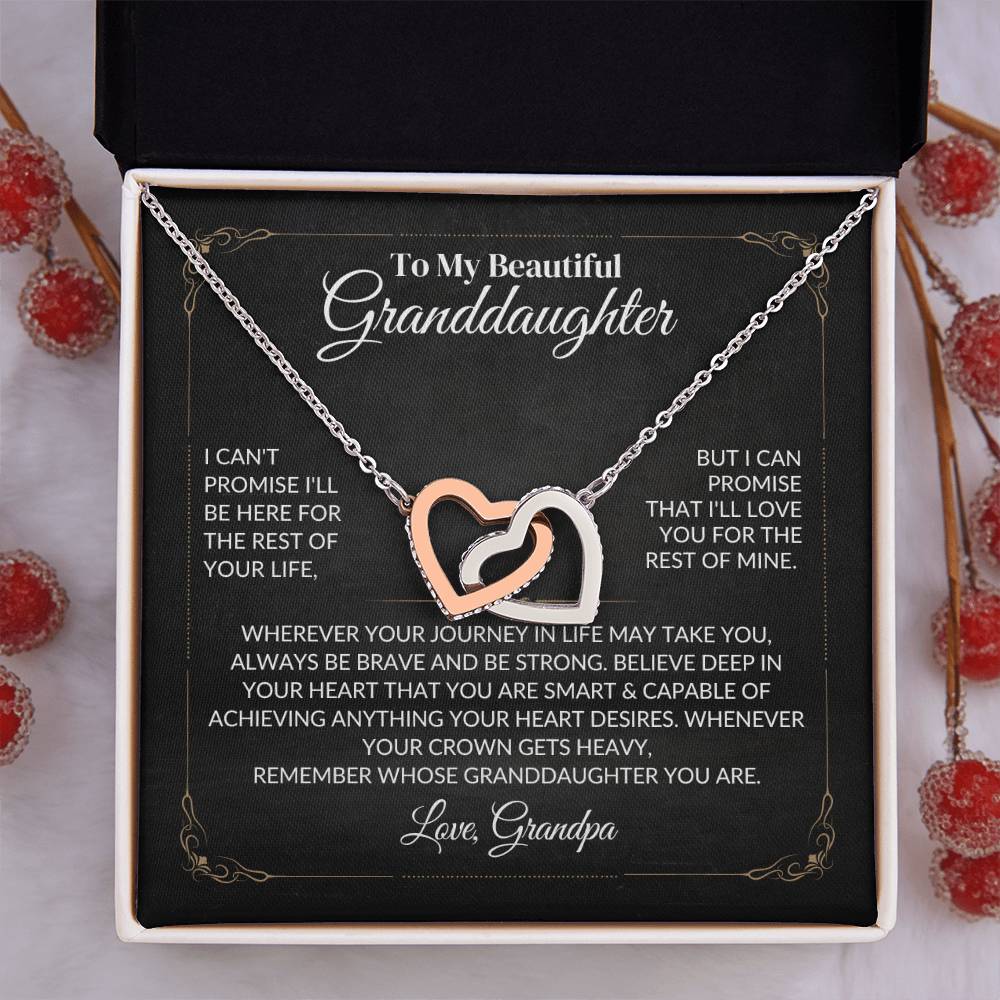 To My Beautiful Granddaughter - Interlocking Hearts Necklace