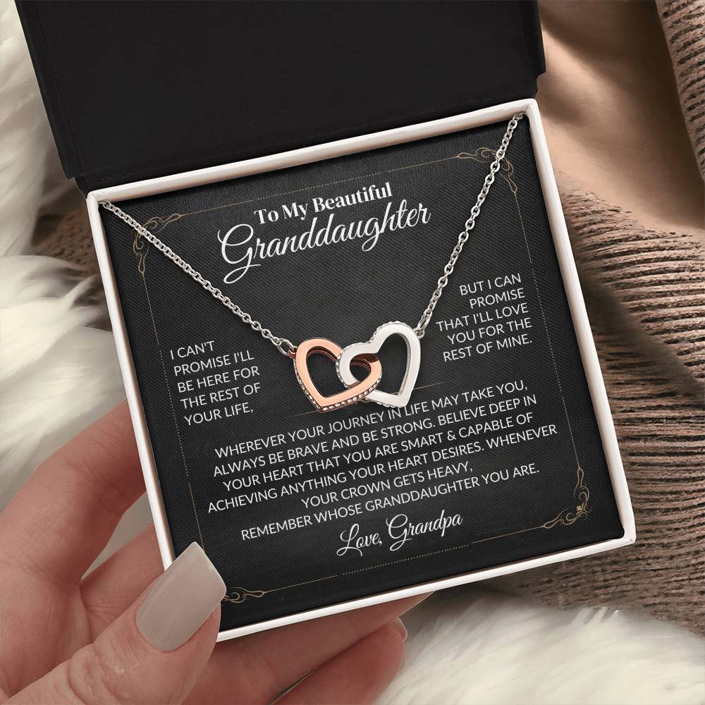 To My Beautiful Granddaughter - Interlocking Hearts Necklace